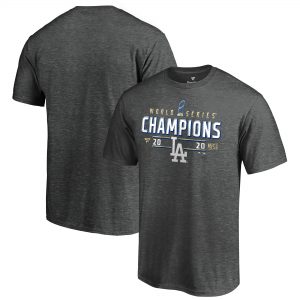 Los Angeles Dodgers Charcoal 2020 World Series Champions Locker Room T-Shirt
