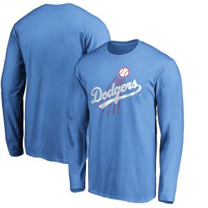 Los Angeles Dodgers Light Blue Cooperstown Collection Huntington Logo Long Sleeve T-Shirt