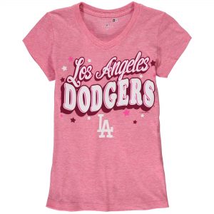 Los Angeles Dodgers 5th & Ocean by New Era Girls Youth Stars Tri-Blend V-Neck T-Shirt