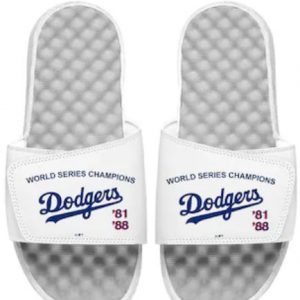 Men’s Los Angeles Dodgers ISlide White 1981 & 1988 World Series Champions Throwback Slide Sandals